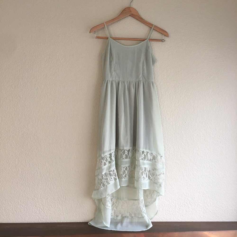 Urban Outfitters seafoam green high low dress. Xs